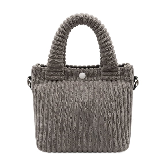 Corduroy Mini Tote Bag for Women, Retro Ribbed Crossbody Shoulder Handbag, Structured Small Purse with Top Handles, Vintage Casual Daily Essentials Carrier for Autumn Winter, Polyester