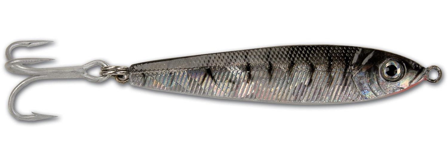 Danielson DAN-JF15-BTS-X Leurre Jigfish, 7,6 cm, 1 1/2 oz, hameçon triple taille 4, noir/vert/argent