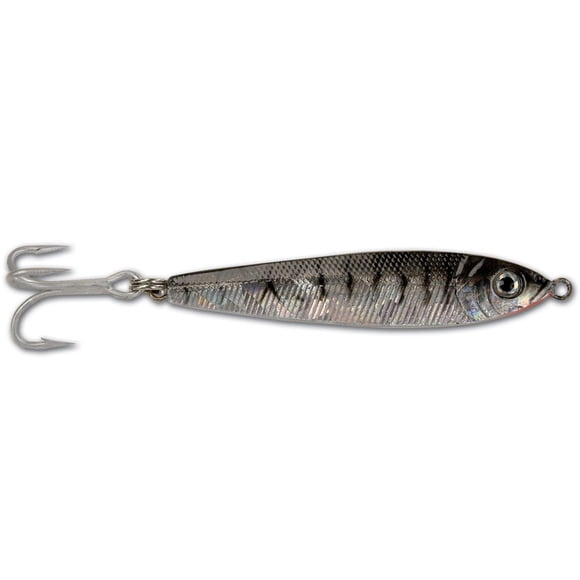 Danielson DAN-JF15-BTS-X Jigfish Lure, 3" 1 1/2 oz, Sz 4 Treble Hook, Black/Green/Silver
