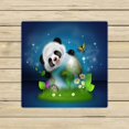 thumbnail image 1 of Toalla ABPHQTO Lindo Panda Con Globo Terráqueo Hierba Flores Azul Oscuro 33x33 cm, 1 of 1