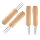 thumbnail image 3 of Billuyoard Soportes para maíz de acero inoxidable, 4 piezas, mango de madera, pinchos de mano, tenedores antiescaldado para barbacoa al aire libre, Utensilios de cocina Billuyoard HA010237-00, 3 of 6
