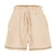 thumbnail image 3 of MKLEKYY Pantalones Cortos para Mujer, Moda de Primavera y Verano, Color Liso, Cintura Alta, Bolsillos, Holgados, Pierna Ancha (2), 3 of 4