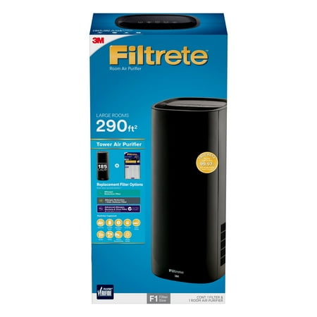 Filtrete Room Air Purifier, Tower, Large Room, Black
