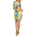 thumbnail image 5 of Vince Camuto V-Neck Drape Short Sleeve Watercolor Dress, Yellow Tie Dye (4), 5 of 5