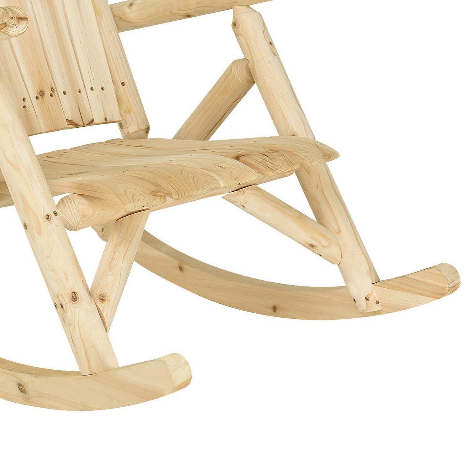 Aimee Lii Outdoor Wooden Folding Lounge Rocker, Rocking Lounge Chair Outdoor, Sturdy, Movable, Natural