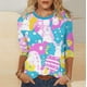 thumbnail image 1 of TaTaai Women Loose Fit Casual T-Shirt Easter Print Crew Neck Three Quarter Sleeve Pullover Top Ladies Spring Street Daily Wear No Fading Breathable High-Rated Fashion Top Gift, 1 of 7