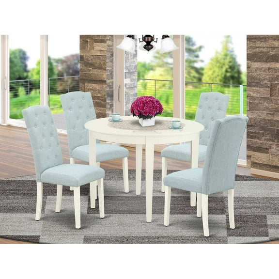 Dining Room Set Linen White, BOCE5-WHI-15