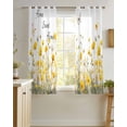 thumbnail image 4 of Spring Yellow Floral Sheer Curtains 45 Inch Length 2 Panels Set for Living Room/Bedroom, Farmhouse Country Flower Butterflies Kitchen Curtains Grommet Semi-Sheer Curtains Window Treatments 42"x45"x2, 4 of 7