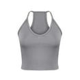 thumbnail image 4 of STAOEDU Women Spaghetti Deep V Neck Ribbed Tank Tops Slim Fitted Camisole Basic Sleeveless Layering Shirts, 4 of 6