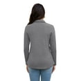 thumbnail image 6 of Uvplove Womens Tops Dressy Casual Fall Long Sleeve V Neck Shirts Waffle Zipper Collar Polo Shirts Blouses Morandi Grey-L, 6 of 7