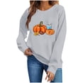 thumbnail image 4 of Halloween Crewneck Sweatshirt Women Halloween Printed Round Neck Loose Long Sleeve Pullover Tops Happy Fall Yall Sweatshirt Women and Plus Size French Terry Long Sleeve Shirt, 4 of 6
