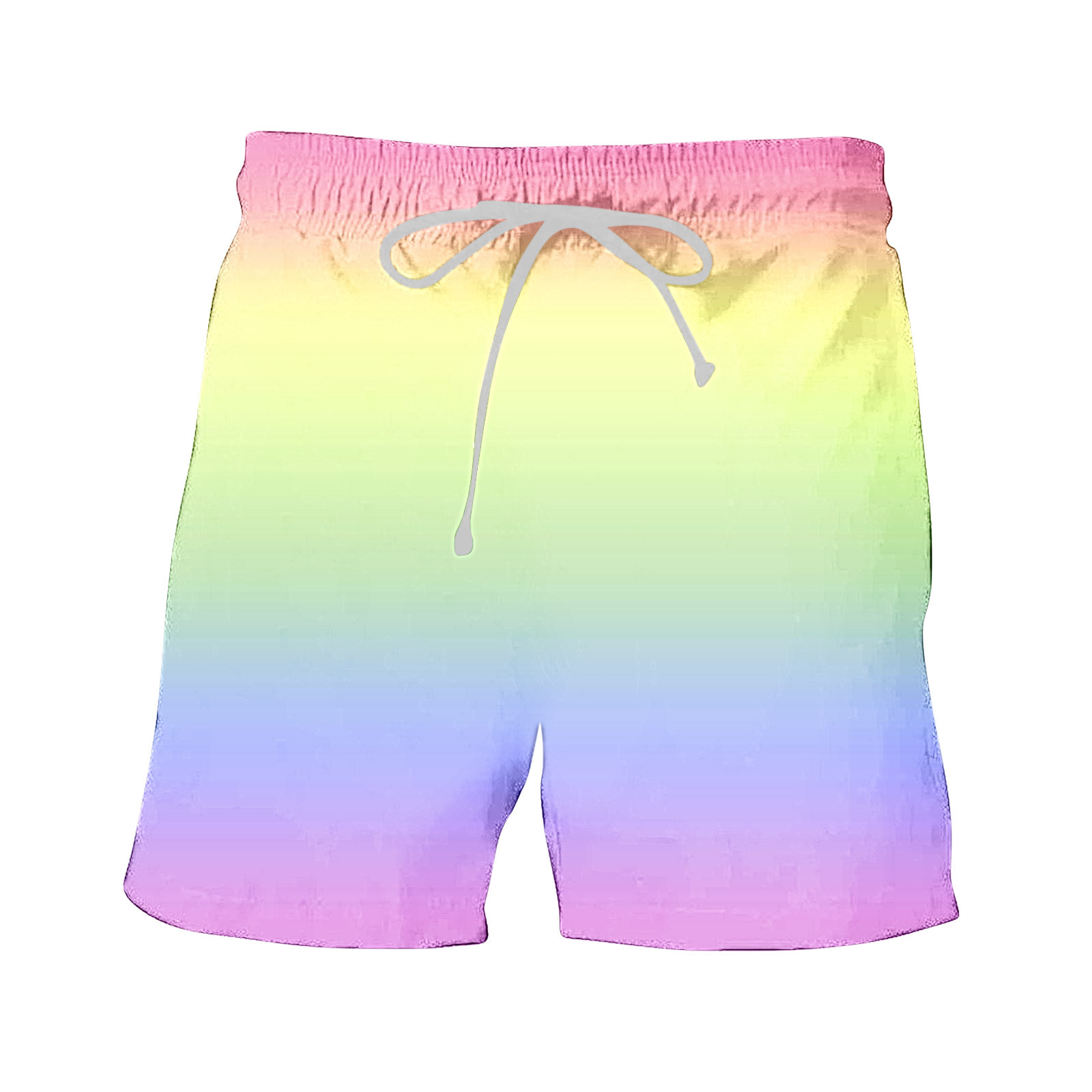 Gradient Color Plus Size Beach Shorts Men's Casual Baggy Tropical ...
