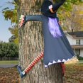 thumbnail image 2 of Halloween Crashing Witch into Tree Halloween Decoration with Purple Hair, Halloween Outdoor Indoor Decor for Haunted House Prop, Porch, Yard, Patio Decoration, 2 of 8