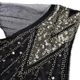 thumbnail image 4 of Vestido largo estilo flapper con flecos y lentejuelas vintage de los años 20 para mujer, vestido largo formal de noche para boda, vestidos de cóctel para fiesta, negro y dorado, 4 of 5