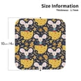 thumbnail image 2 of Honeii Mouse Cheese print Leather Coaster Set of 4, ideal for safeguarding your furniture from drinks spills and effortless cleanup-Square, 2 of 6