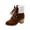 Brown, variant on Fesfesfes Boots Women Shoes Solid Color Casual Fashion High Heels Wear-resistant Lace-up Pointed Warm Thick Fleece Suede Snow 6(37)