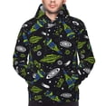 thumbnail image 2 of Bingfone Space Rockets Men's Drawstring Hoodie Long Sleeve Pocket Sweatshirts-Medium, 2 of 6