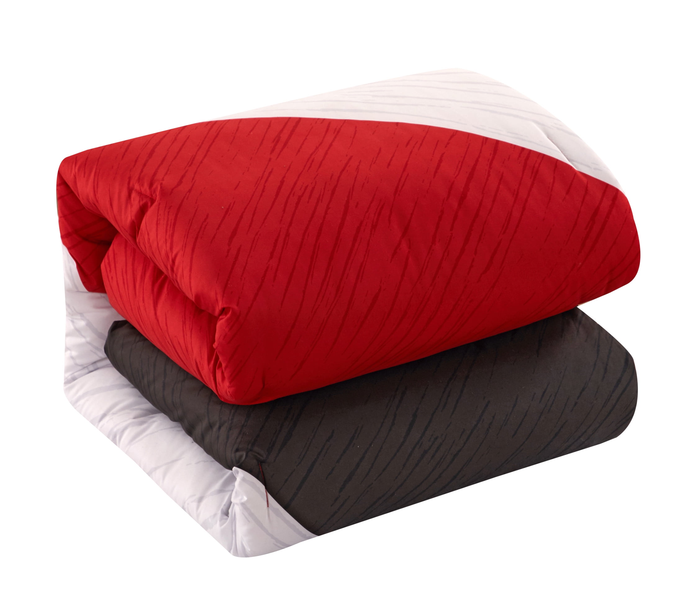 Chic Home Naomé 7-Piece Color Block Comforter Set, Twin, Red