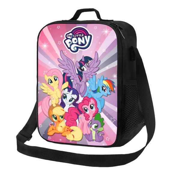 Cartoon My Cute Lit-tle Horse Po-n-y Insulated Lunch Bag, Portable Reusable Lunch Box For Women/Men, Leakproof Freezable Cooler Box Adjustable Shoulder Strap, Suit For Work, Camping, Picnic