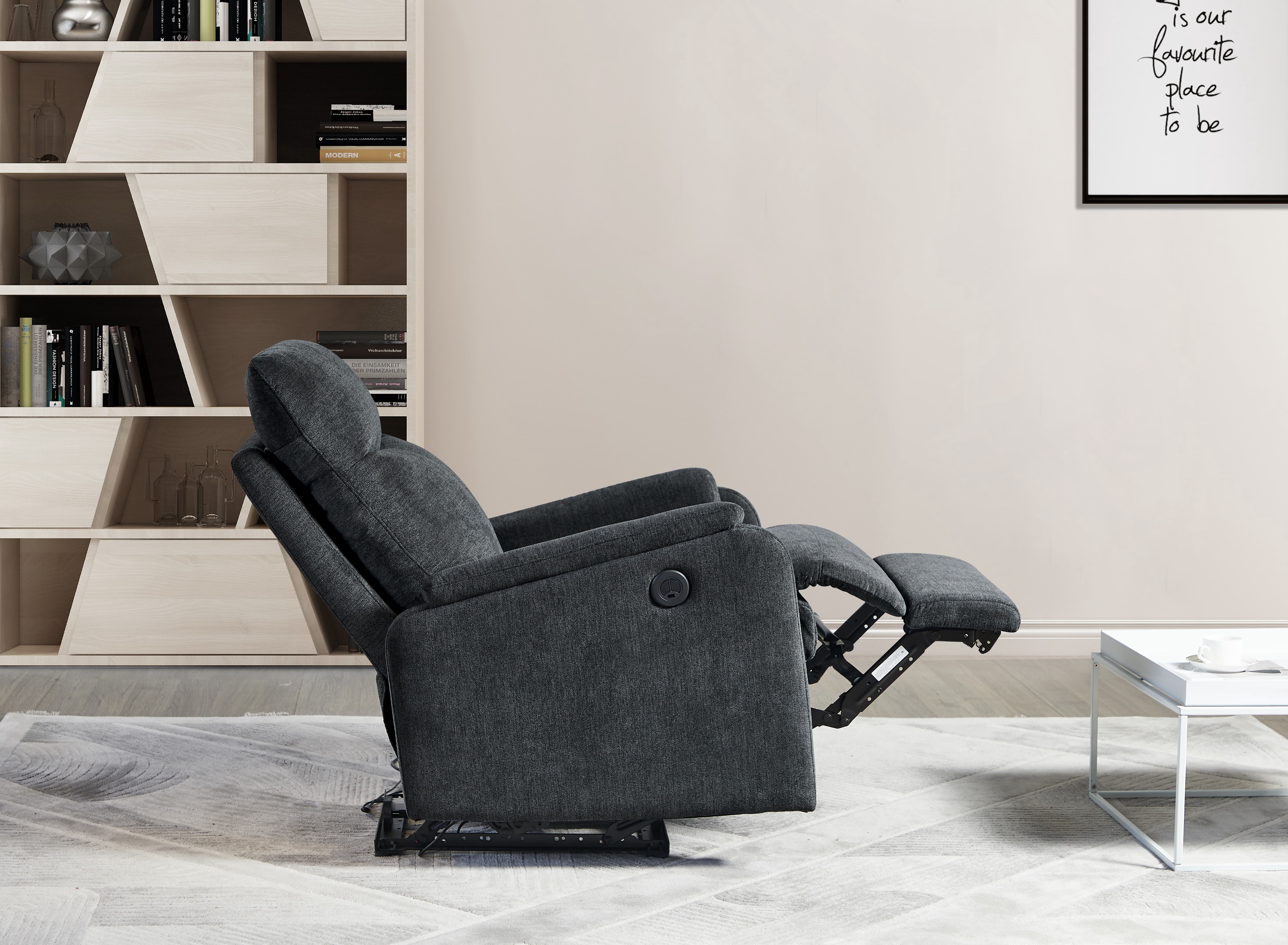 MAYEERTY Power Recliner Single Chair: Easy Control for Living Room and Bedroom, 35*30*40"Dark Gray