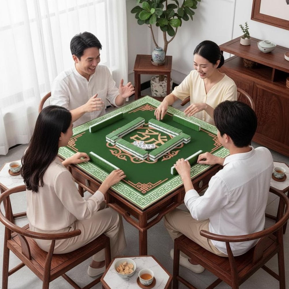 Slccxzc Mahjong Mat, Anti Slip and Noise Reduction Mahjong Table Cover Portable Game Mat for Mahjong, Poker, Card, Board & Tile Games