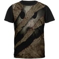 thumbnail image 1 of Halloween Horror Movie Mask Slasher Attack All Over Mens Black Back T Shirt, 1 of 1