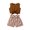 Brown, variant on Vedolay Girl Shorts Sets Casual Girl's Tie Dye Short Sleeve Round Neck T Shirt and Biker Shorts 2 Piece Summer Outfit,Brown 2-3 Years