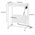 thumbnail image 5 of 2-Tier Rolling Cart with Charging Station, Mobile Side Table with 2 Outlets & 3 USB Ports, Industrial Record Player Stand with Wheels & Adjustable Feet, Printer Stand for Home Office, 5 of 6