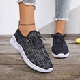 thumbnail image 2 of Womens Walking Shoes Fashion Color Block Lightweight Mesh Lace up Running Shoes Soft Sole Casual Slip on Sneakers Black Size 9, 2 of 7