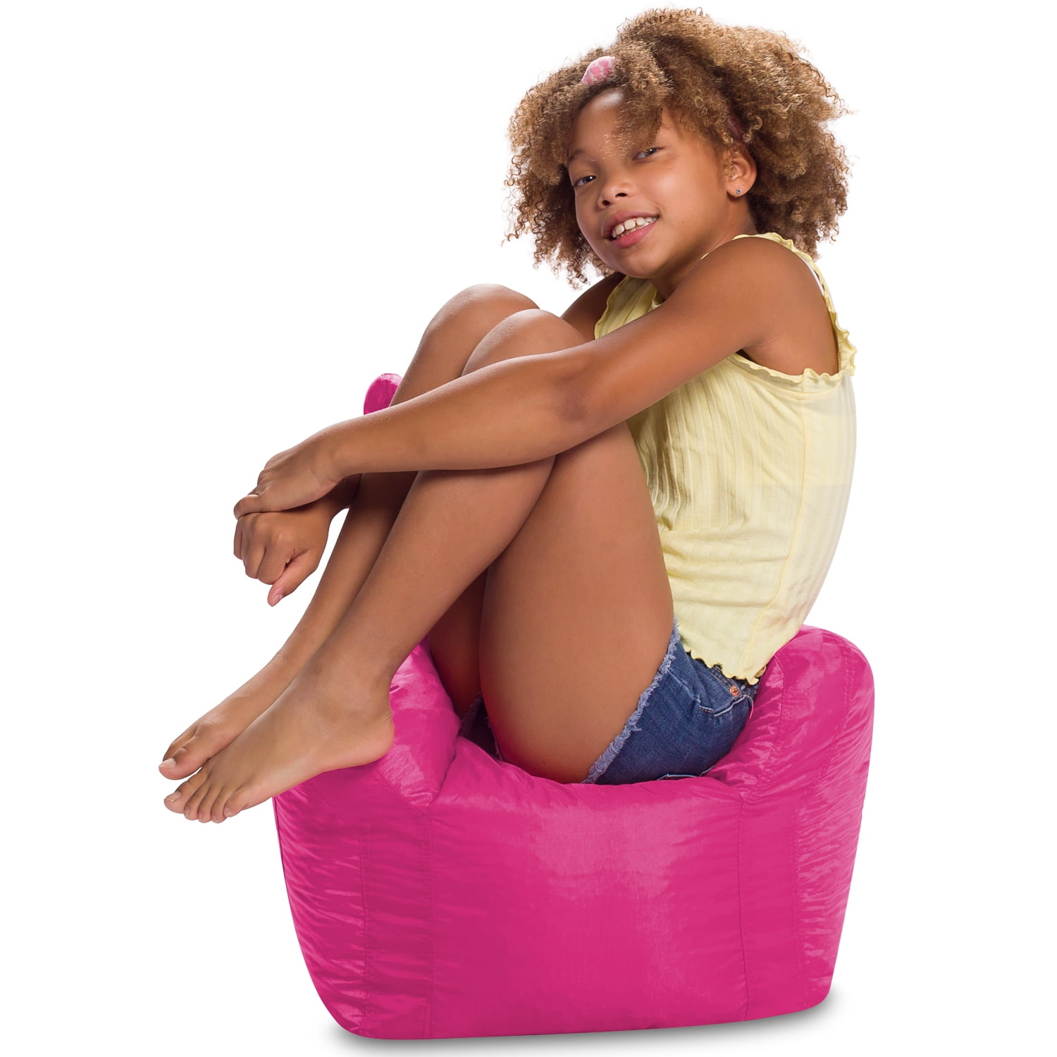 Posh Creations Pasadena Bean Bag Chair, Kids, 1.8 ft, Pink