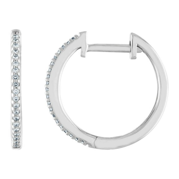 Gemspirations 1/10 cttw Diamond Hoop Earrings Sterling Silver