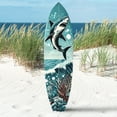 thumbnail image 4 of Outdoor Shark Surfboard Sign, Ocean Decor, Shark Wall Art, Weather Resistant PVC, Indoor Outdoor, 3 Foot, 4 of 11