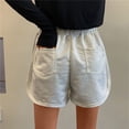 thumbnail image 6 of Womens Summer Shorts Casual Solid Color Elastic Waist Short Pants Ladies Loose Beach Shorts, 6 of 7