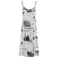 thumbnail image 5 of Newspaper Print Women's Sexy Cowl Neck Maxi Dress Spaghetti Straps Bodycon Dresses Party Cocktail, 5 of 7