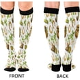 thumbnail image 2 of FREEAMG 1 Pair St. Patrick's Day Clover Compression Socks for Women Men,Knee High Stockings for Athletic Sports,Running,Travel, 2 of 7