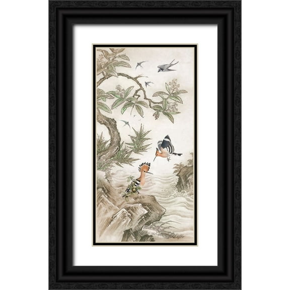 Hunziker, Steve 9x14 Black Ornate Wood Framed with Double Matting Museum Art Print Titled - Chinoiserie II
