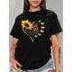 thumbnail image 1 of Camiseta Para Mujer De Verano Cuello RedondoWomen's Sunflower & Butterfly Print T-Shirt - Casual Crew Neck, Short Sleeve, Polyester Blend, Machine Washable - Perfect for Spring/Summer/FallFather's D, 1 of 7
