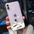 thumbnail image 1 of Funda de teléfono con dibujos de astronauta estrella espacial para iPhone 11 13 14 Pro MAX XS XR X 12 Mini 7 8Plus, funda transparente suave de TPU a prueba de golpes Tan Jianjun unisex, 1 of 2