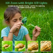 Gofunly Green Microscope Camera for Kids Gifts Toys- Handheld Pocket Microscopes with 2.4 Screen and Autofocus,Mini Digital Educational Science Kit for Christmas Birthday