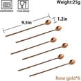thumbnail image 5 of SWEEJAR 9.5-Inch Long Handle Ice Tea Spoons,Ice Cream Spoon Coffee Spoon,18/8 Stainless Steel Spoons for Cocktail Stirring,Mixing,Tea,Pack of 6,Rose Gold, 5 of 6