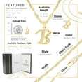 thumbnail image 2 of BEBERLINI Women Initial Letter B Pendant Necklace 14K Gold Filled Rope Chain Jewelry 20", 2 of 9