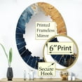 thumbnail image 3 of Designart "Intuitive Expressions in Blue and Yellow II" Abstract Round Wall Mirror - Modern Oval Printed Decorative Oversized Mirror - Multiple Color Options, 3 of 4
