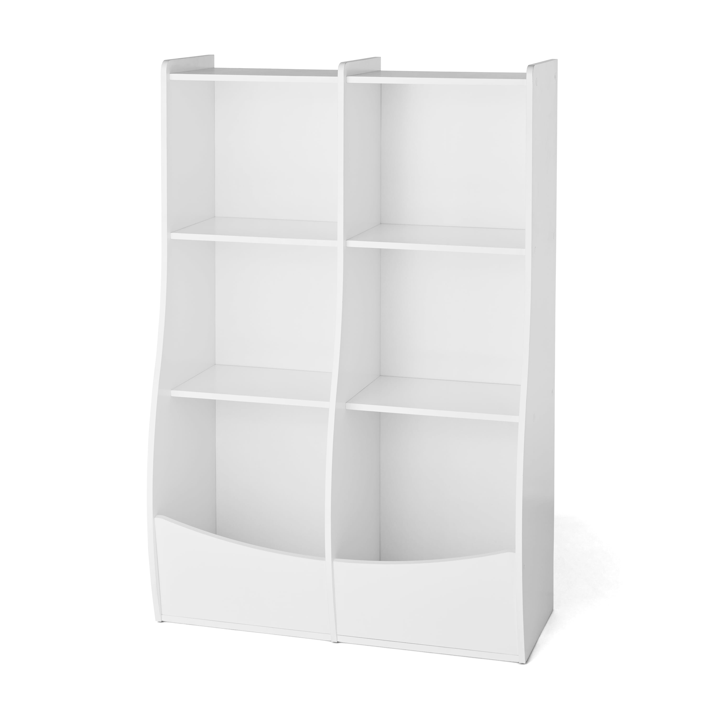 Your Zone Divided 2 Shelf Cubbie Storage Bookcase with Toy Bin