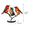 thumbnail image 4 of Chamoist Birds On Branch Figurine,Birds On Branch Desktop Ornaments,Stained Acrylic Double Sided Multicolor Hummingbird Craft Statue,Metal Art Bird Sculpture,Birds Decorated Acrylic Bird Branches, 4 of 8