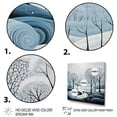 thumbnail image 3 of Designart "Blue White Modern Scandinavian Winter Painting II" Landscapes Floater Framed Canvas Print, 3 of 7