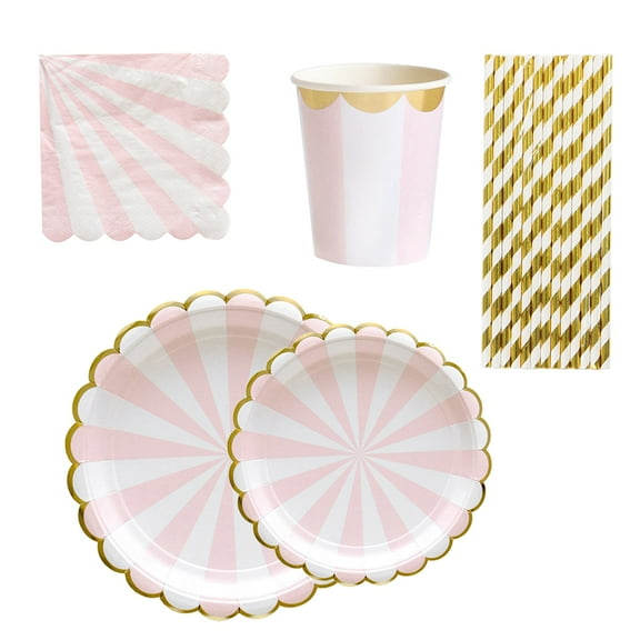 Disposable 7 Inch Paper Plates for Party, Tableware Set Ideal for Afternoon Tea, Kids, and Everyday Use