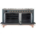 thumbnail image 3 of ILVE Majestic II 60" LP Glass Door/Griddle Metal Range in Blue Gray/Copper, 3 of 3