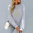 thumbnail image 5 of SDNall Womens Christmas Print Crewneck Sweatshirt Loose Fit Long Sleeve Pullover, 5 of 6