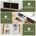 thumbnail image 5 of M optimized Coffee Table for Living Room, Faux Marble Coffee Table with 4 Drawers and Glass Doors Storage, Modern Aesthetic Fluted Panel Design, 5 of 8