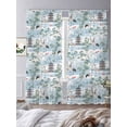 thumbnail image 3 of Modern Garden Sheer Curtains 96 Inch Length 2 Panels Set, Vintage Building Leaves Bird Landscape Voile Window Treatment Semi Sheer Long Curtains Drapes for Bedroom/Living Room/Kitchen 52"x96"x2, 3 of 7